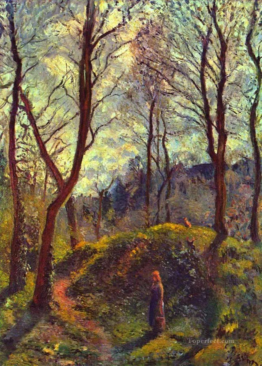 大きな木のある風景 カミーユ・ピサロ油絵